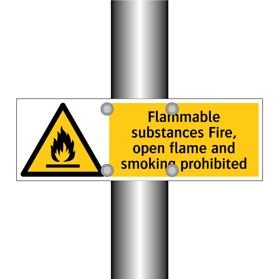 Flammable substances Fire, open flame and smoking prohibited