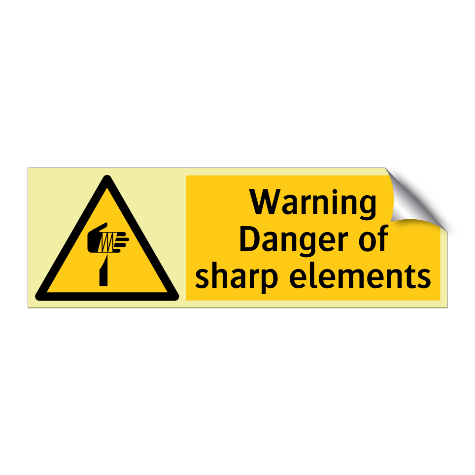 Warning Danger of sharp elements