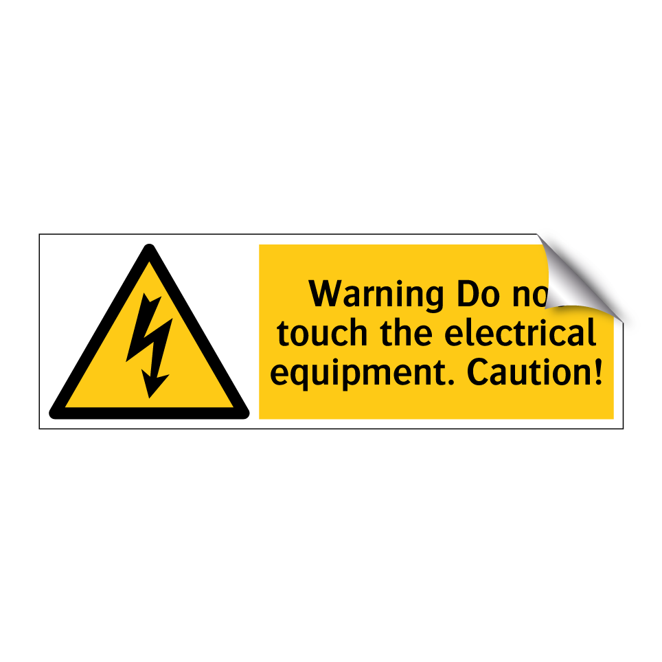 Warning Do not touch the electrical equipment. Caution!