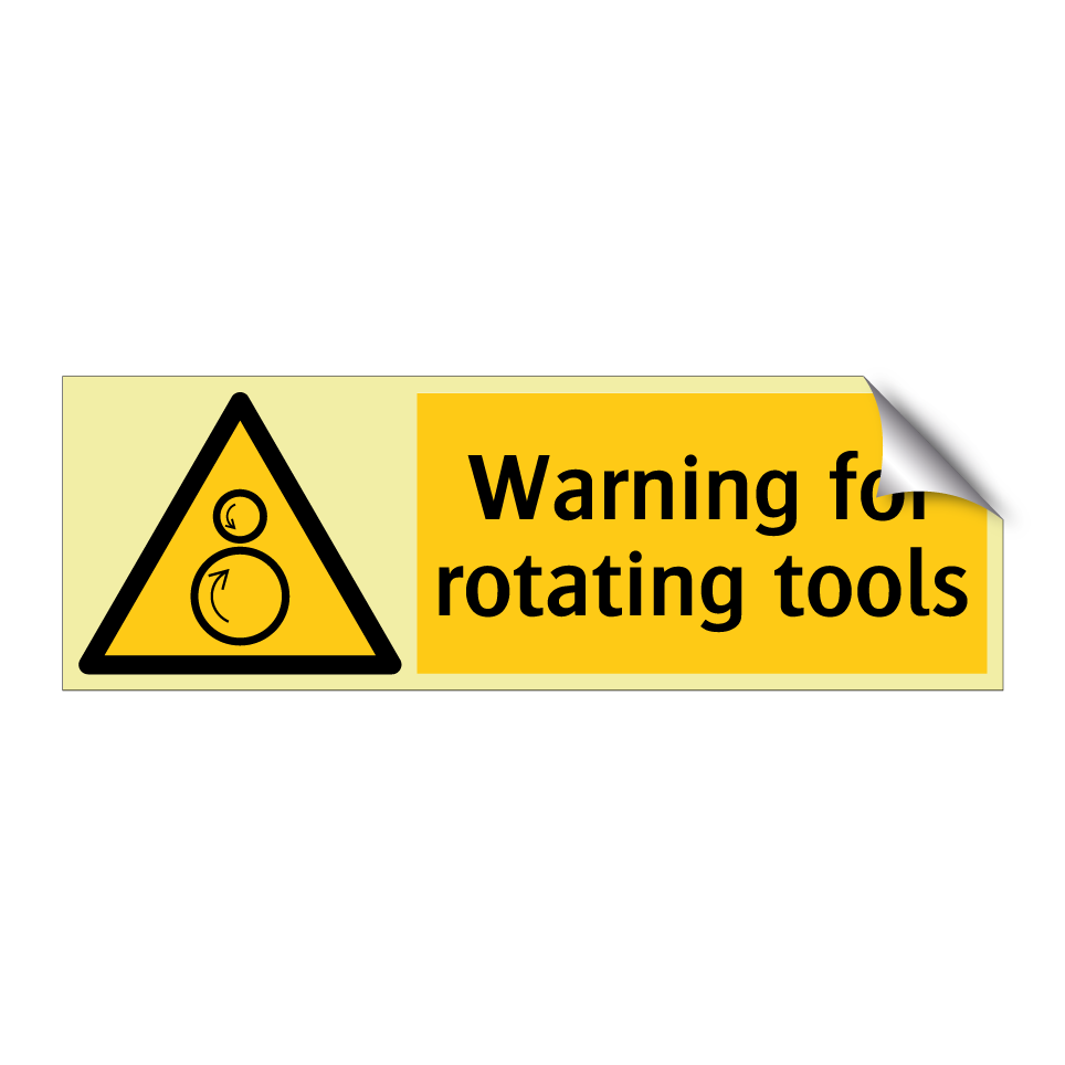 Warning for rotating tools