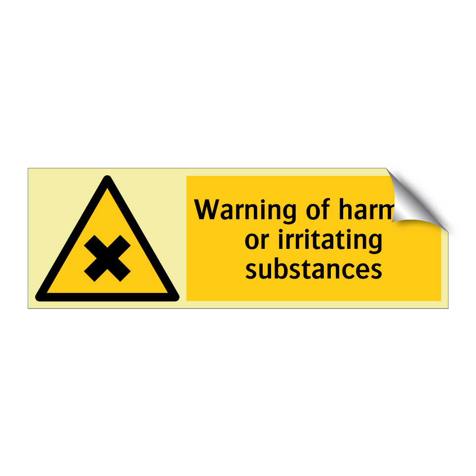Warning of harmful or irritating substances