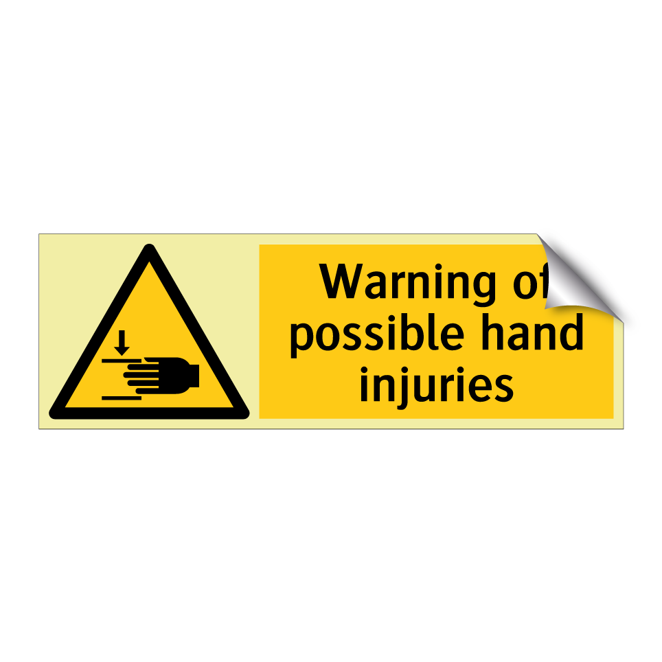 Warning of possible hand injuries