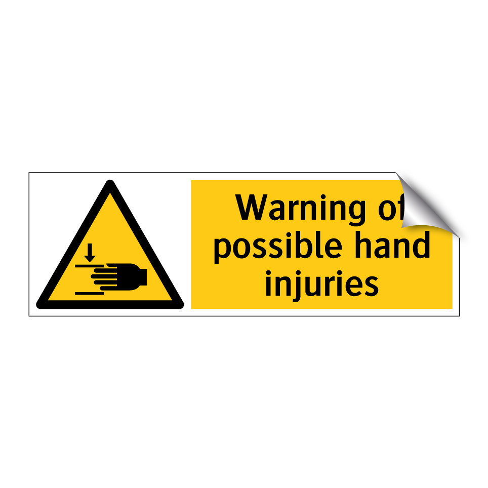 Warning of possible hand injuries