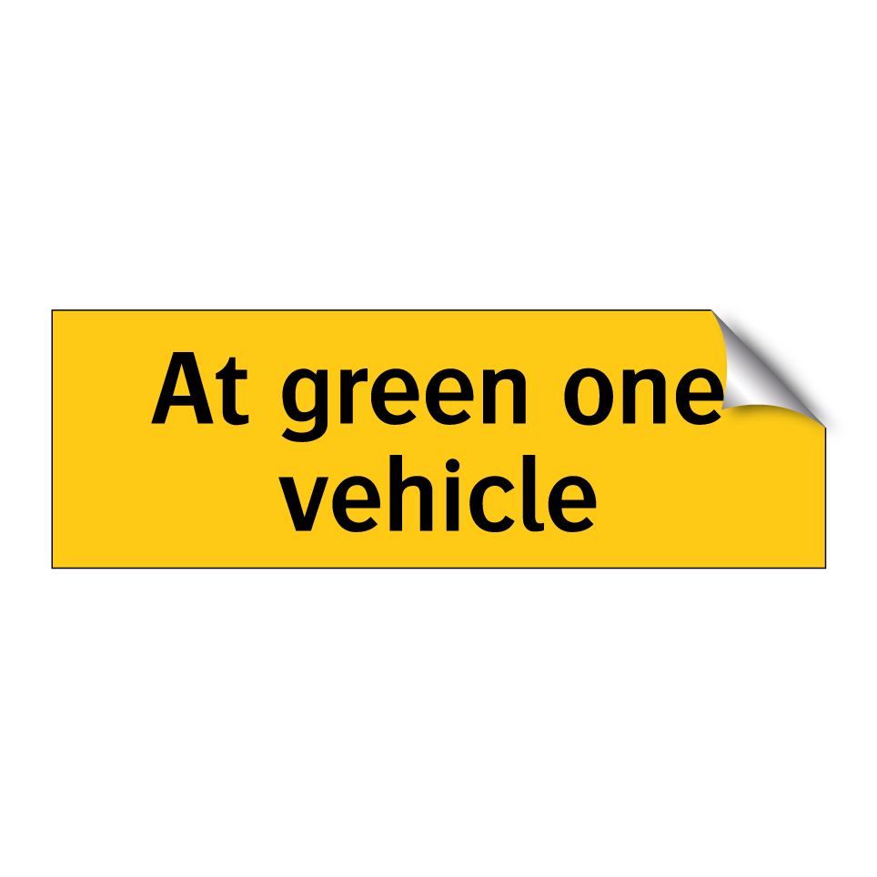 At green one vehicle