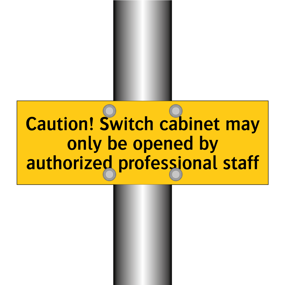 Caution! Switch cabinet may only be opened by authorized professional staff