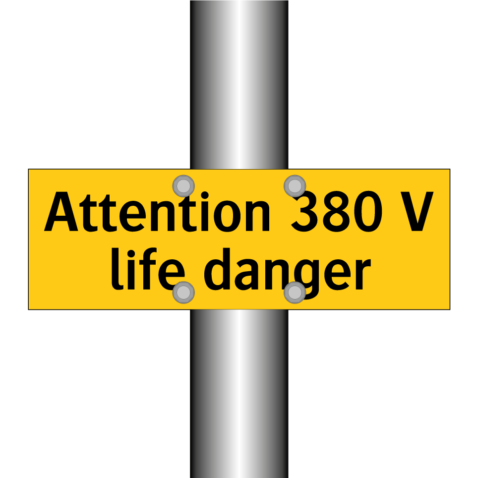 Attention 380 V life danger