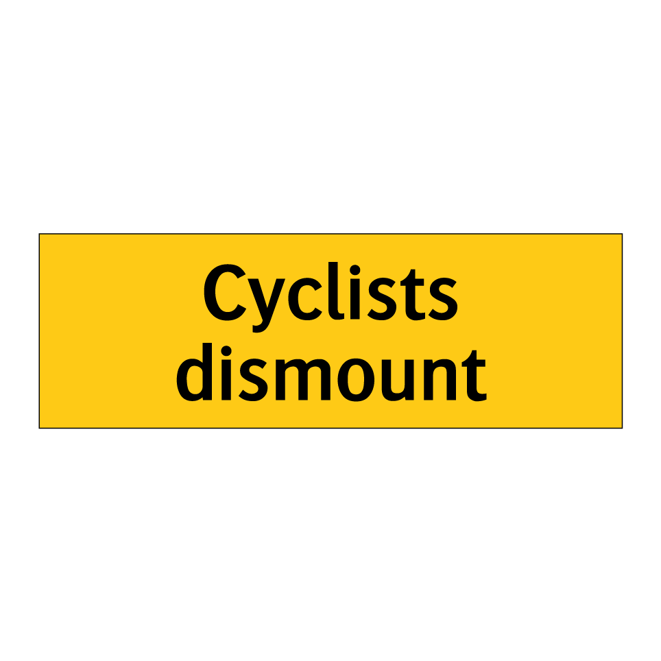 Cyclists dismount