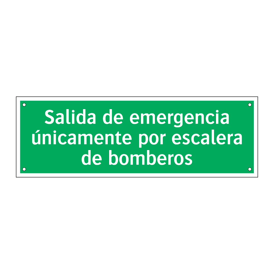 Salida de emergencia únicamente por escalera de bomberos