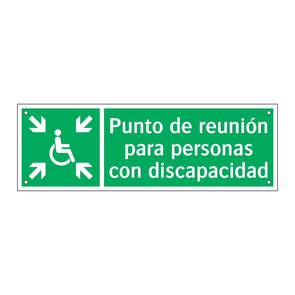 Punto de reunión para personas con discapacidad