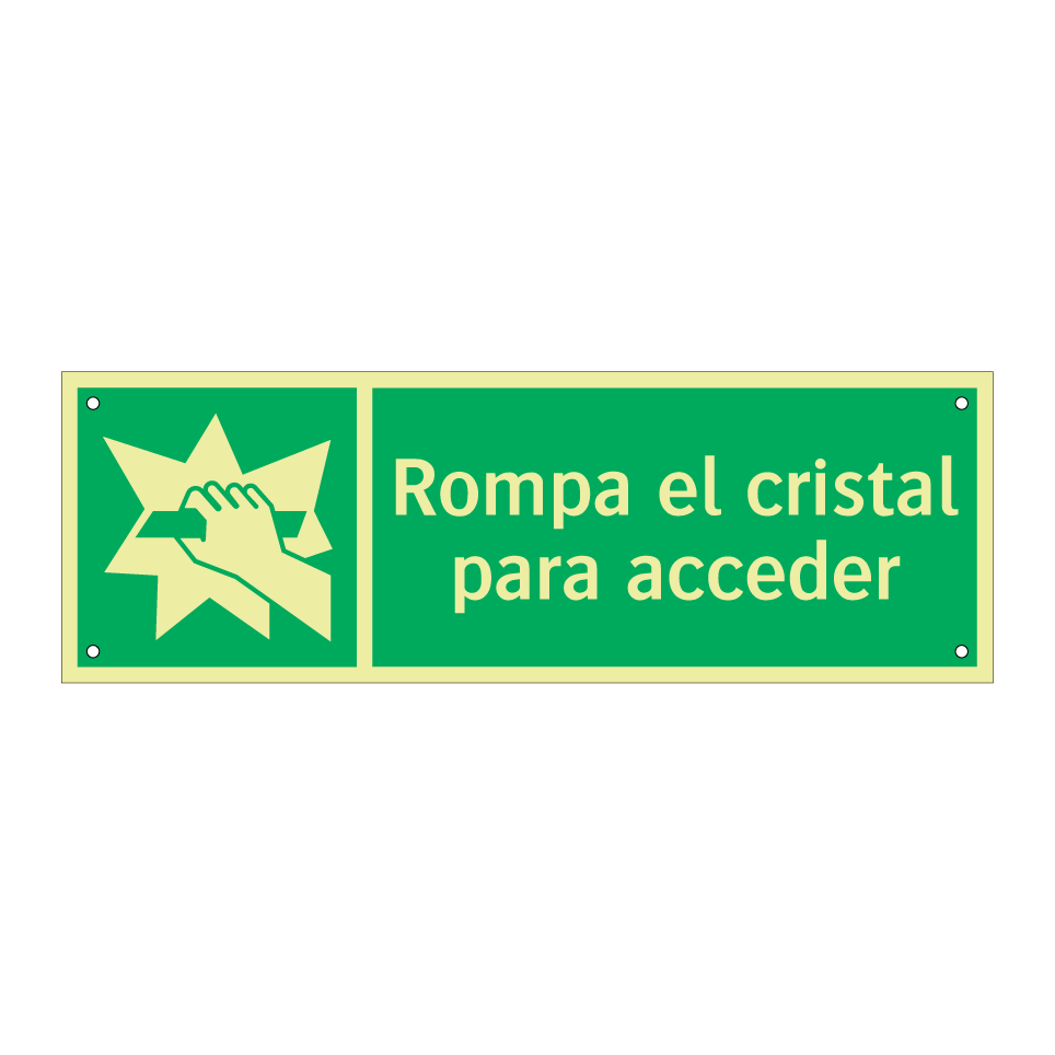 Rompa el cristal para acceder
