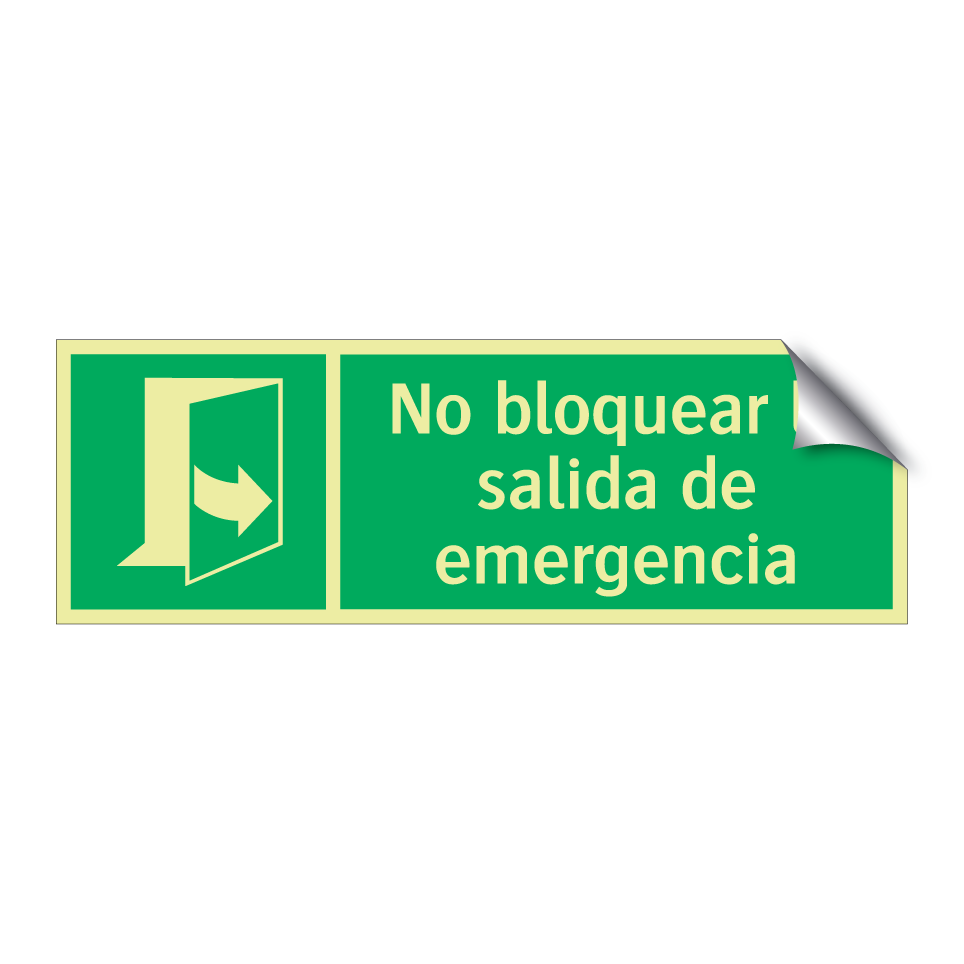 No bloquear la salida de emergencia
