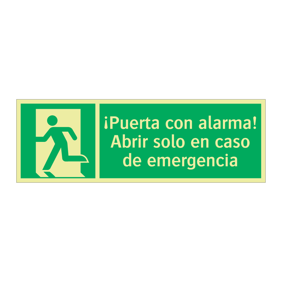 ¡Puerta con alarma! Abrir solo en caso de emergencia