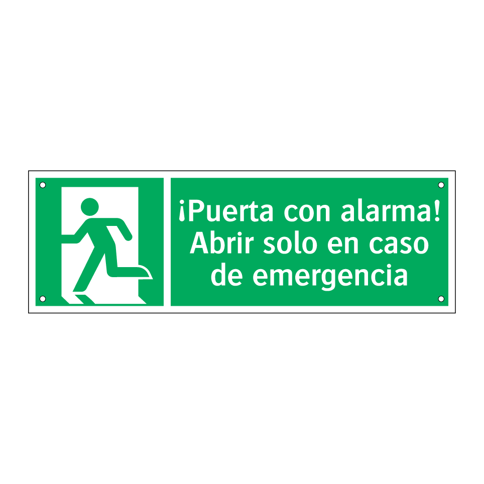 ¡Puerta con alarma! Abrir solo en caso de emergencia