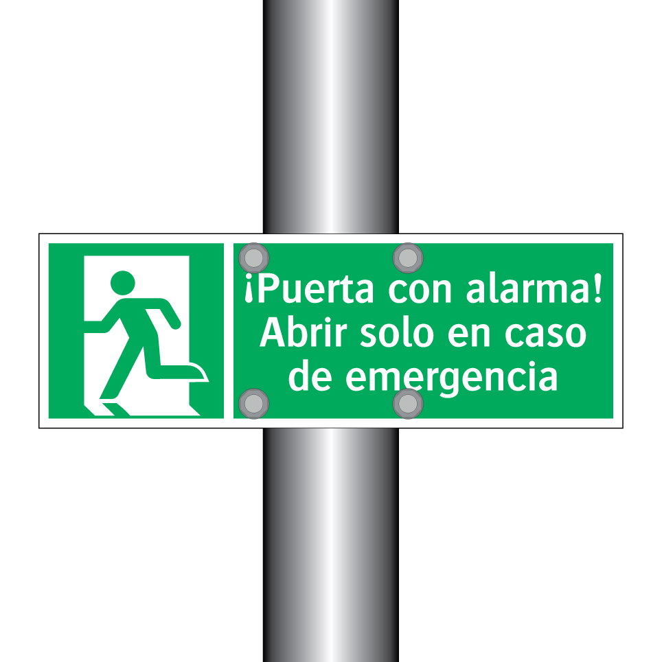 ¡Puerta con alarma! Abrir solo en caso de emergencia