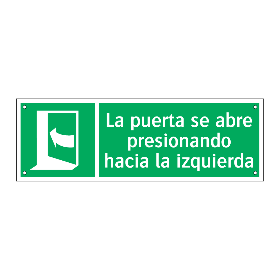 La puerta se abre presionando hacia la izquierda