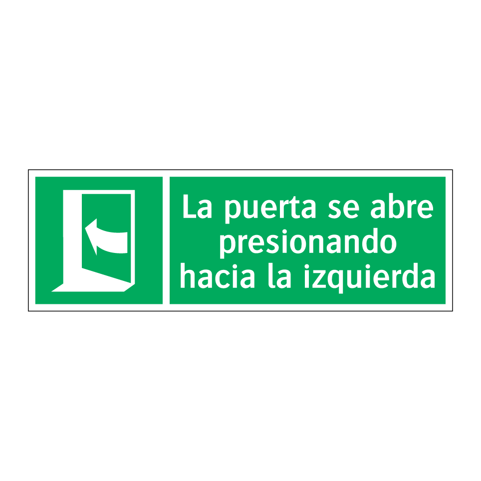 La puerta se abre presionando hacia la izquierda
