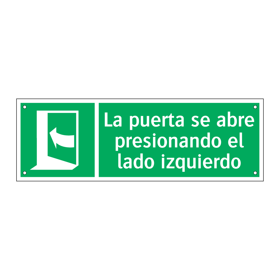 La puerta se abre presionando el lado izquierdo