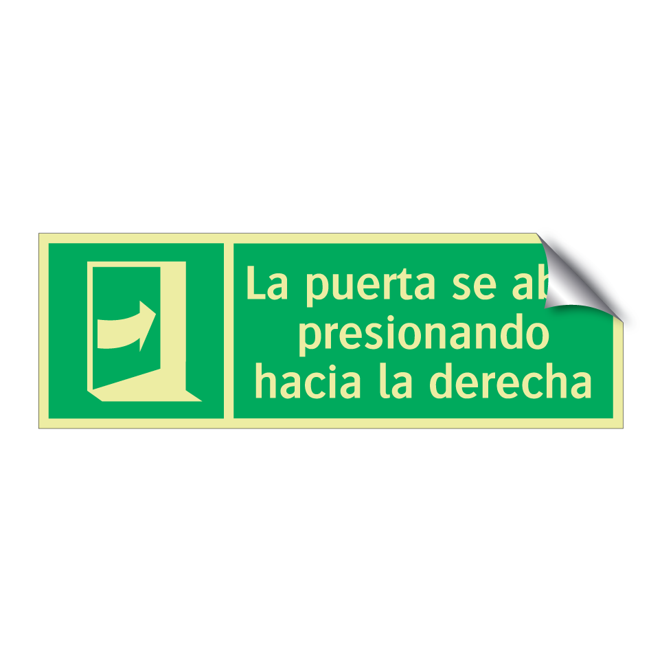La puerta se abre presionando hacia la derecha