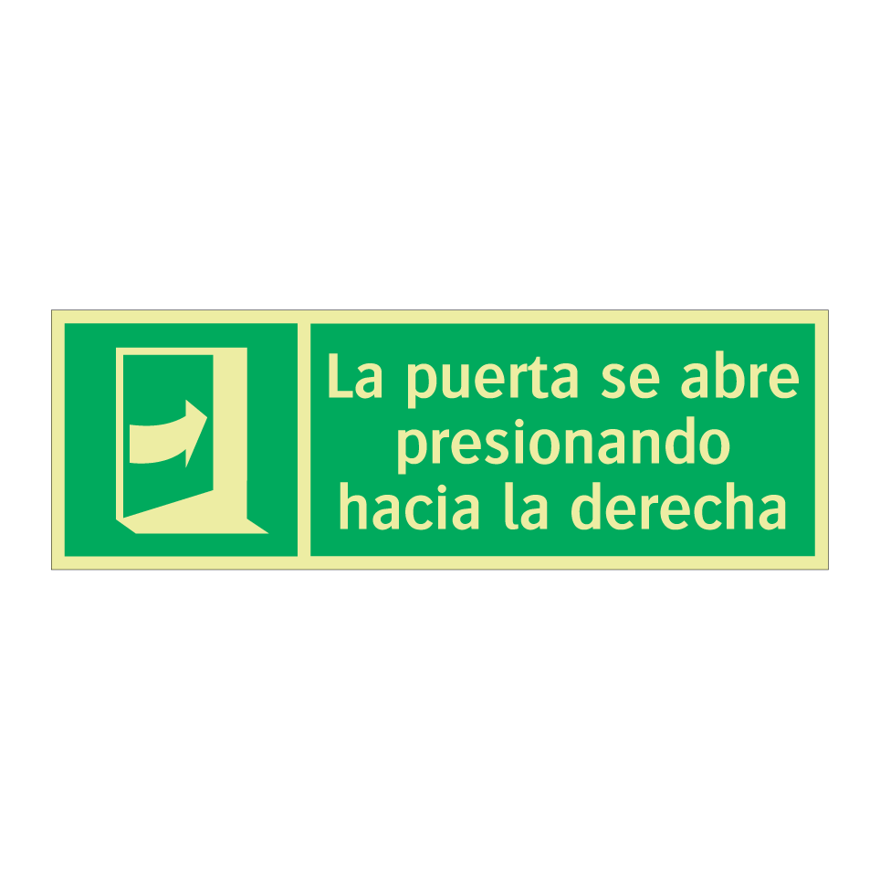 La puerta se abre presionando hacia la derecha