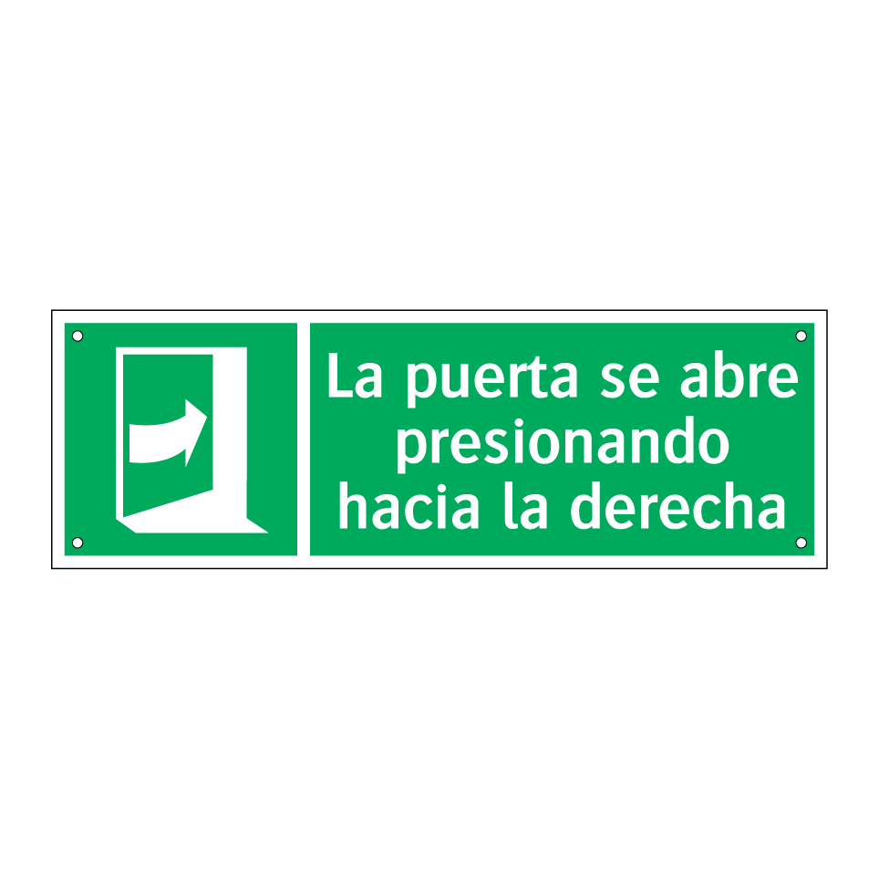 La puerta se abre presionando hacia la derecha