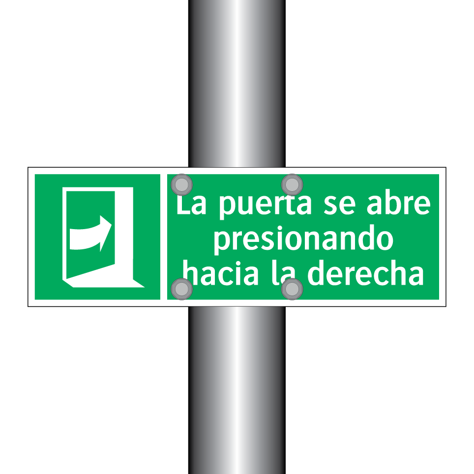 La puerta se abre presionando hacia la derecha