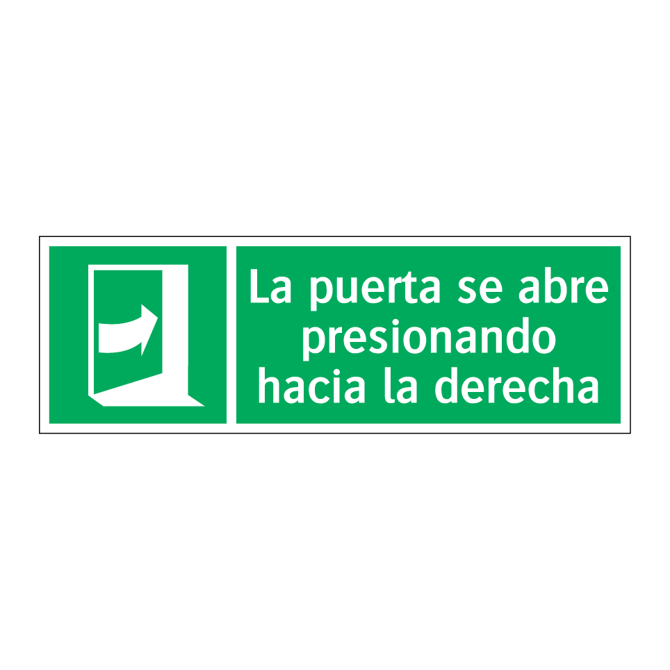 La puerta se abre presionando hacia la derecha