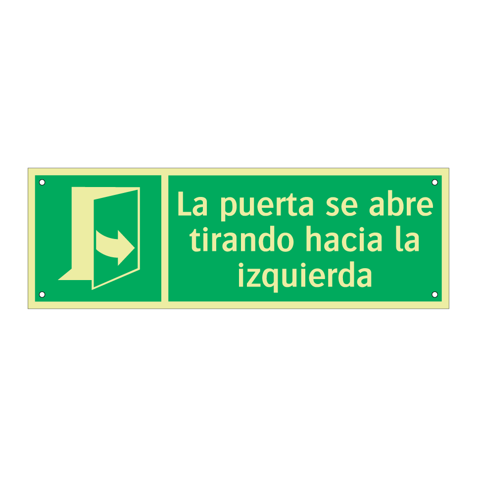 La puerta se abre tirando hacia la izquierda