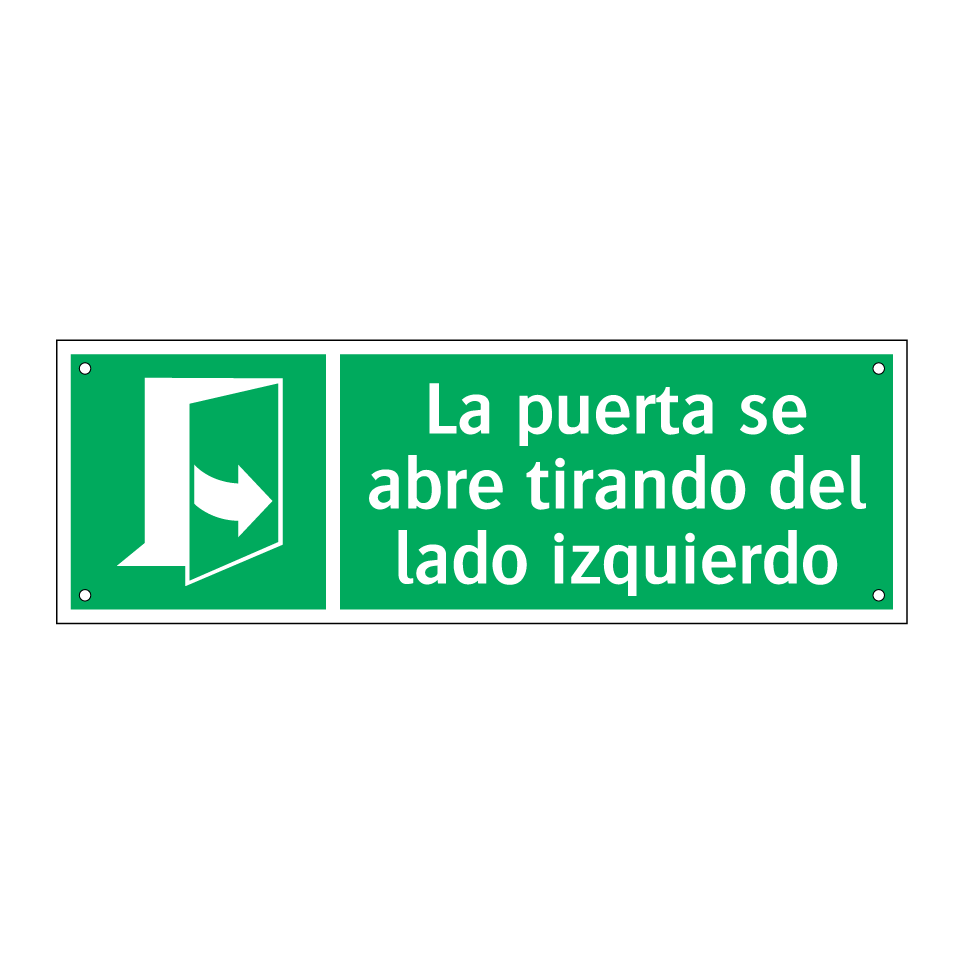 La puerta se abre tirando del lado izquierdo
