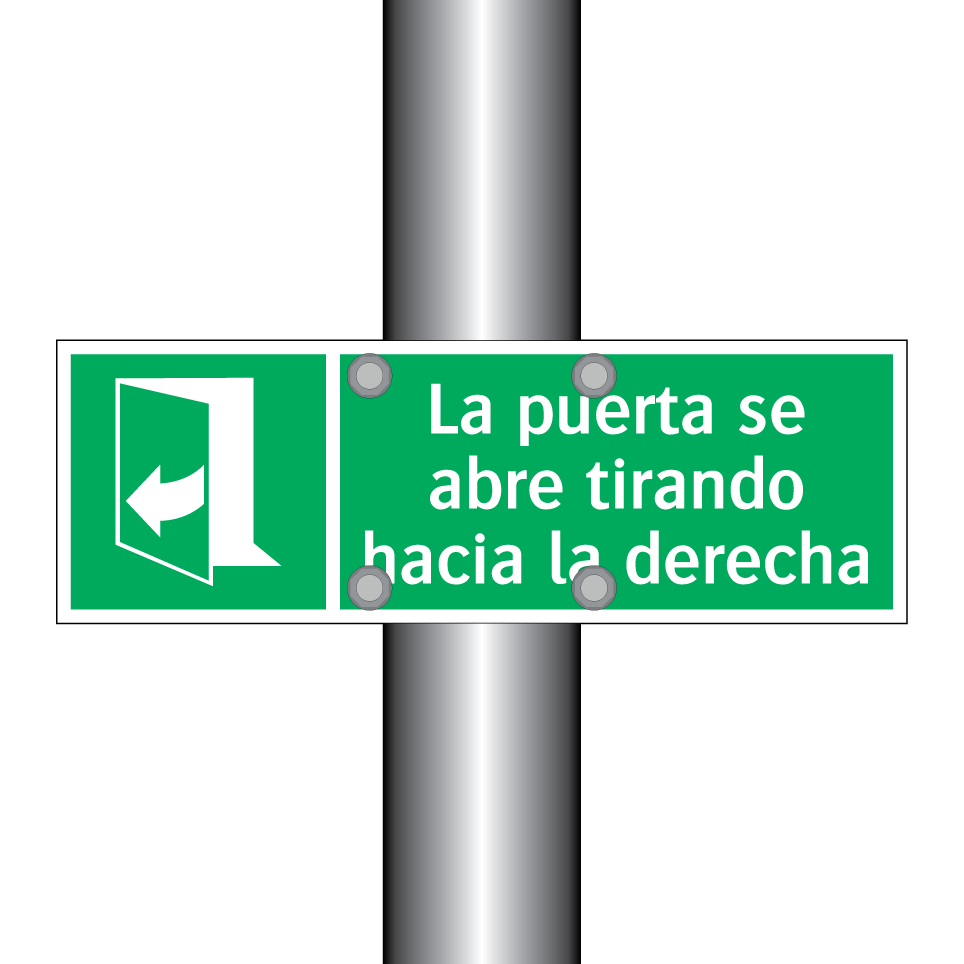 La puerta se abre tirando hacia la derecha