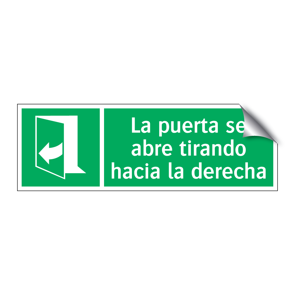 La puerta se abre tirando hacia la derecha