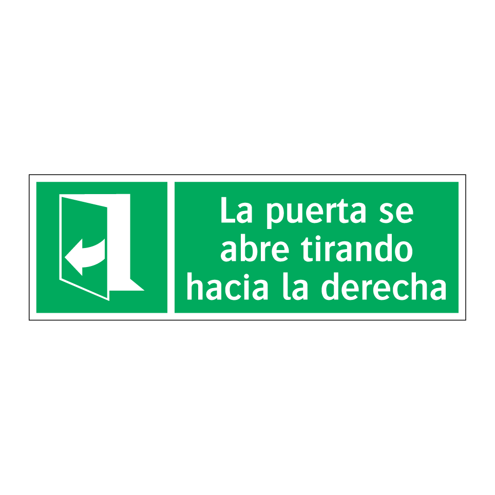 La puerta se abre tirando hacia la derecha