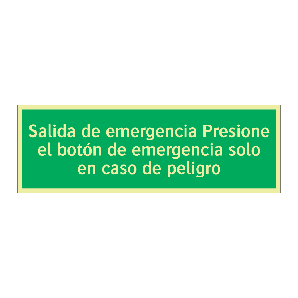Salida de emergencia Presione el botón de emergencia solo en caso de peligro