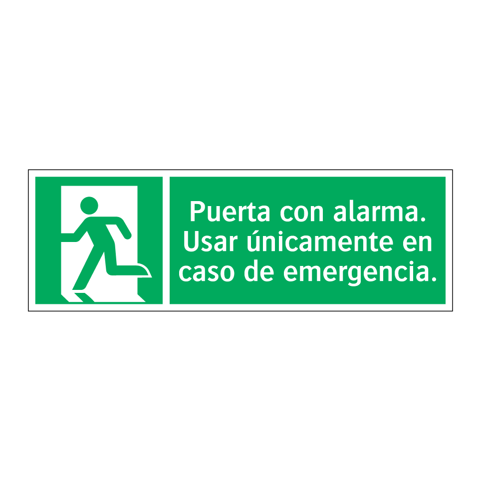 Puerta con alarma. Usar únicamente en caso de emergencia.