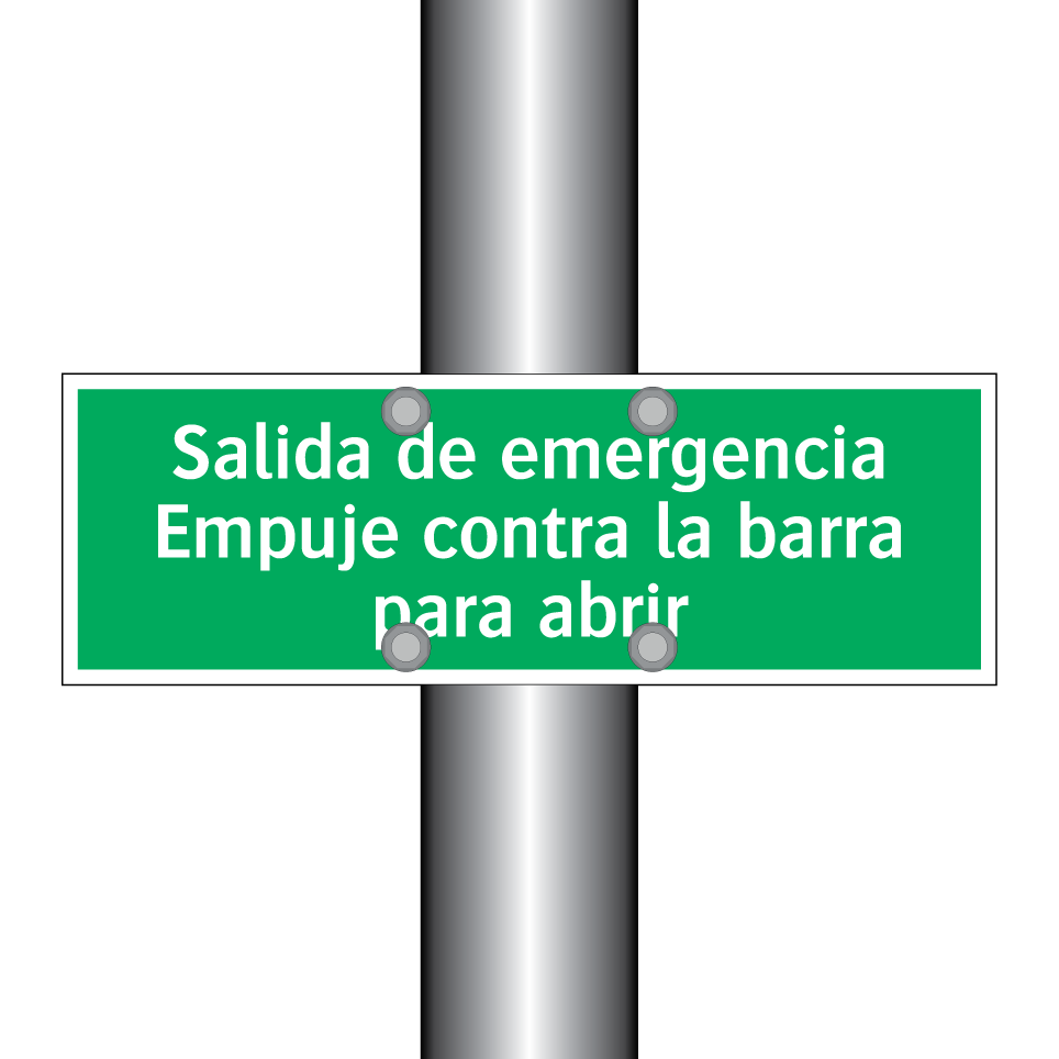 Salida de emergencia Empuje contra la barra para abrir