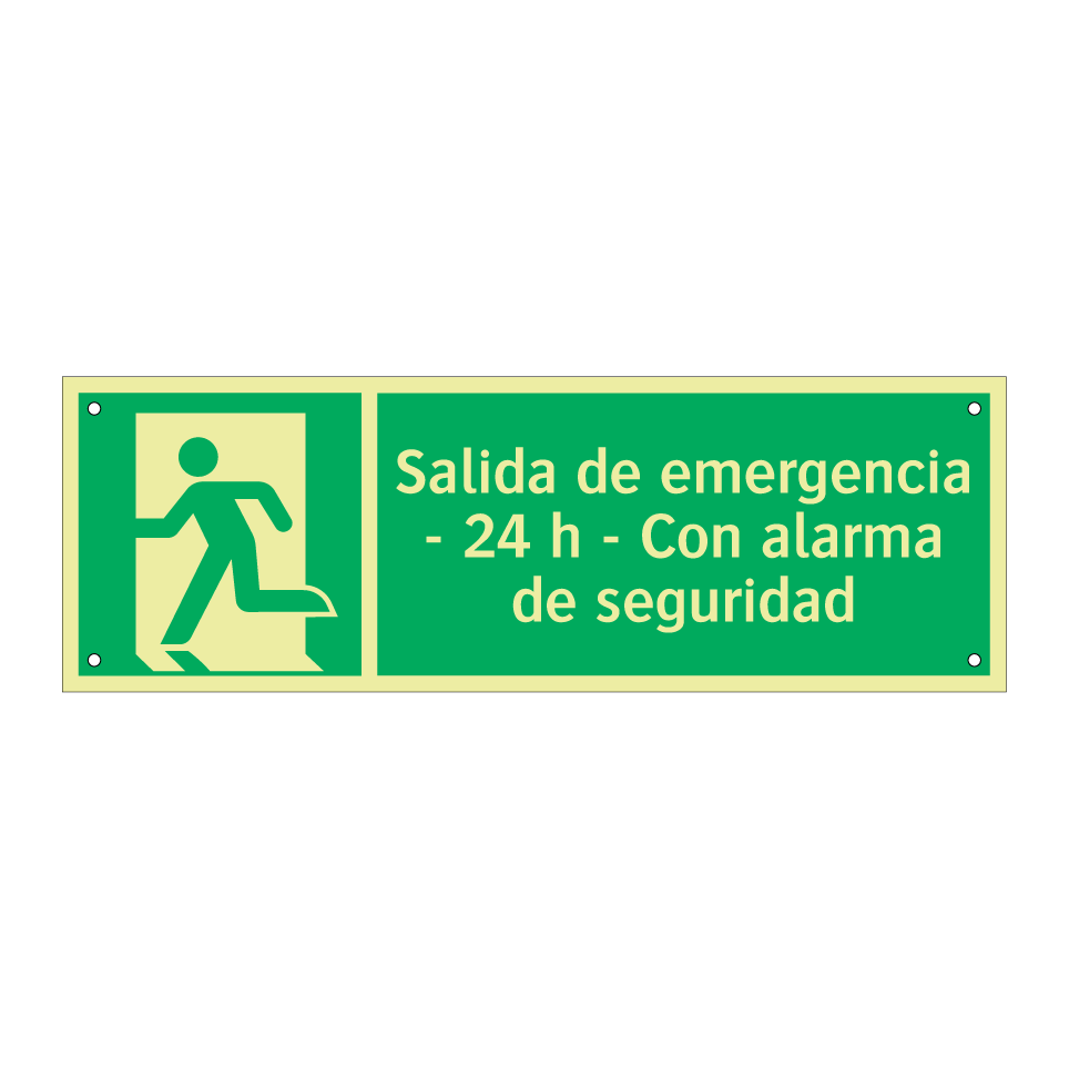 Salida de emergencia - 24 h - Con alarma de seguridad