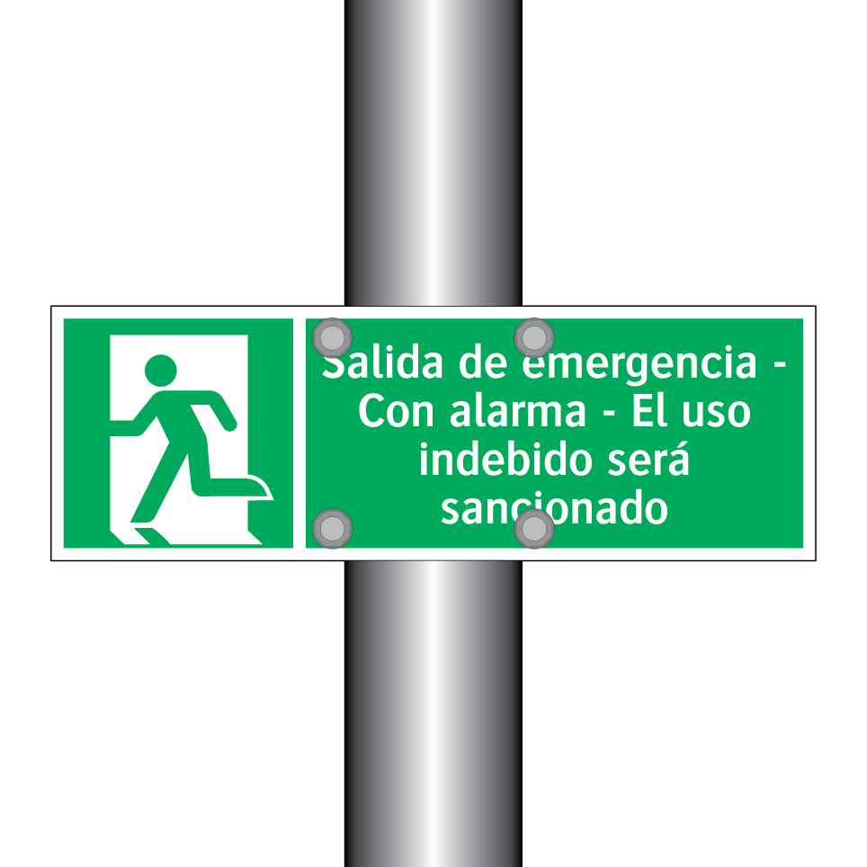 Salida de emergencia - Con alarma - El uso indebido será sancionado