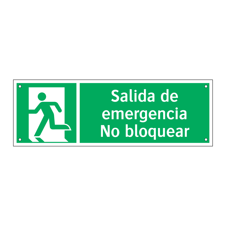Salida de emergencia No bloquear