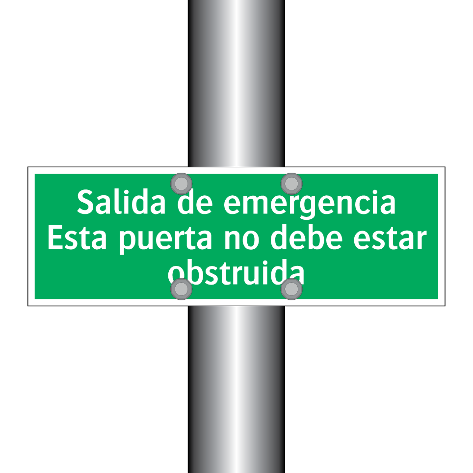 Salida de emergencia Esta puerta no debe estar obstruida