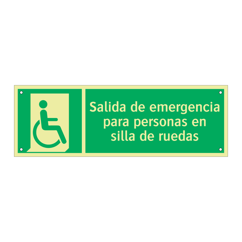 Salida de emergencia para personas en silla de ruedas