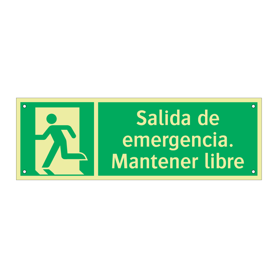 Salida de emergencia. Mantener libre