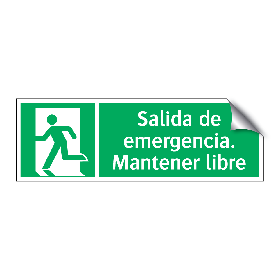 Salida de emergencia. Mantener libre