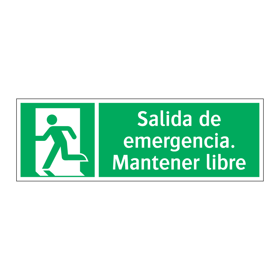 Salida de emergencia. Mantener libre