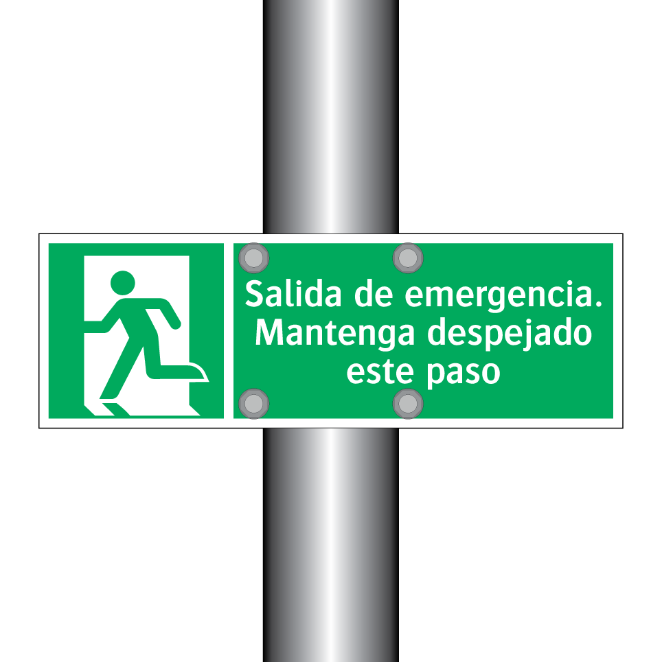 Salida de emergencia. Mantenga despejado este paso
