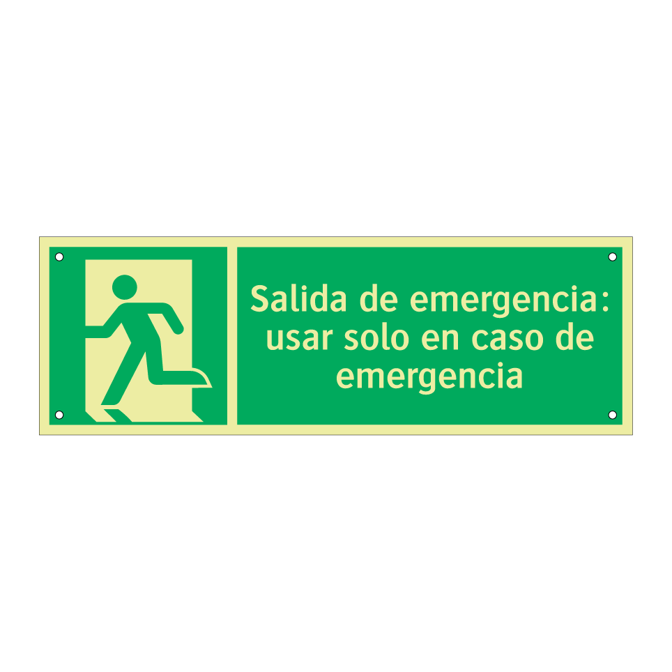 Salida de emergencia: usar solo en caso de emergencia