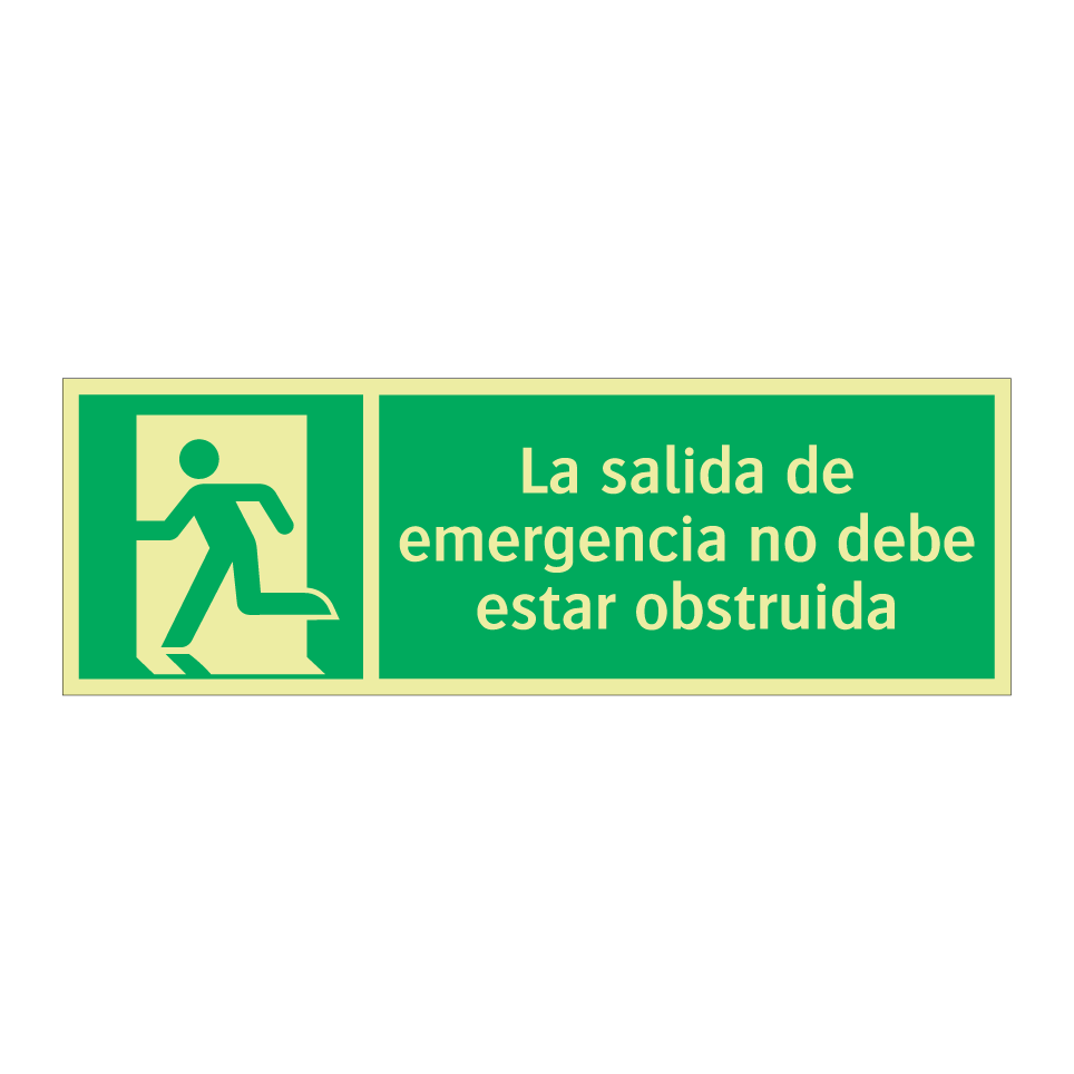 La salida de emergencia no debe estar obstruida