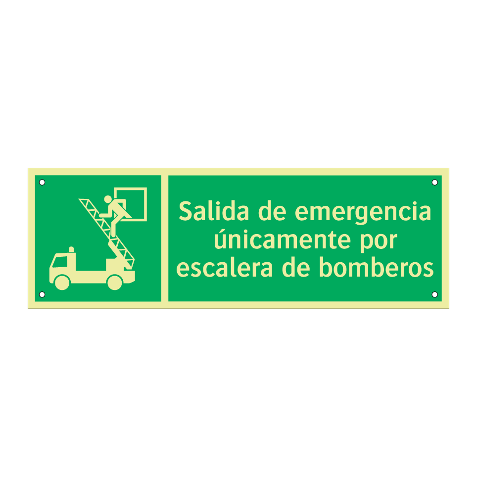 Salida de emergencia únicamente por escalera de bomberos