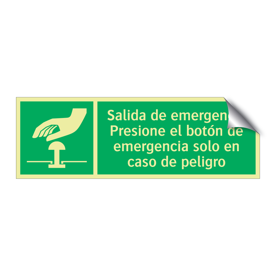 Salida de emergencia Presione el botón de emergencia solo en caso de peligro