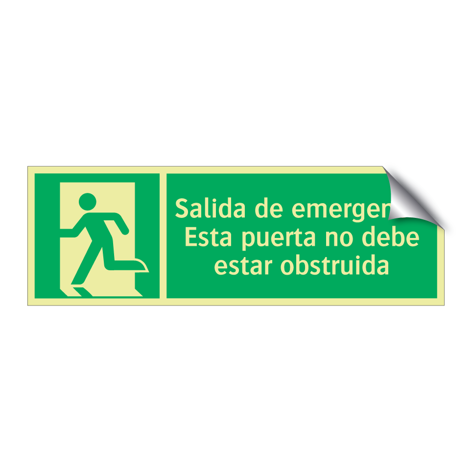 Salida de emergencia Esta puerta no debe estar obstruida