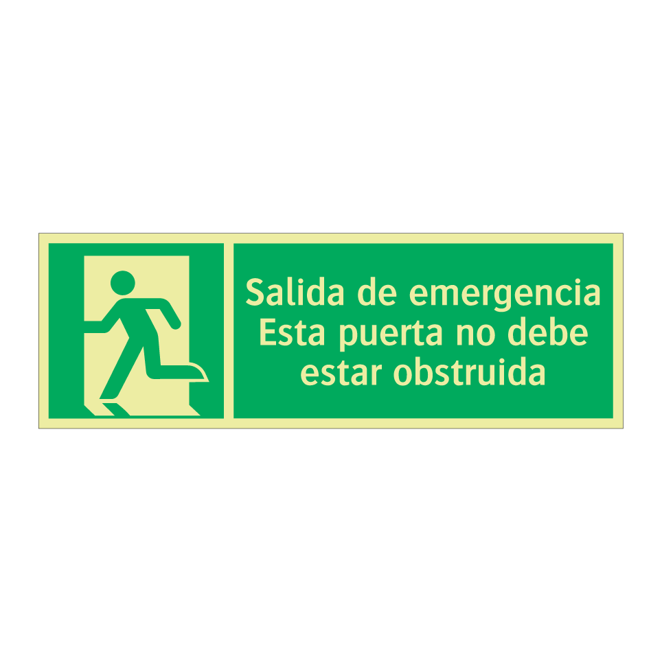 Salida de emergencia Esta puerta no debe estar obstruida