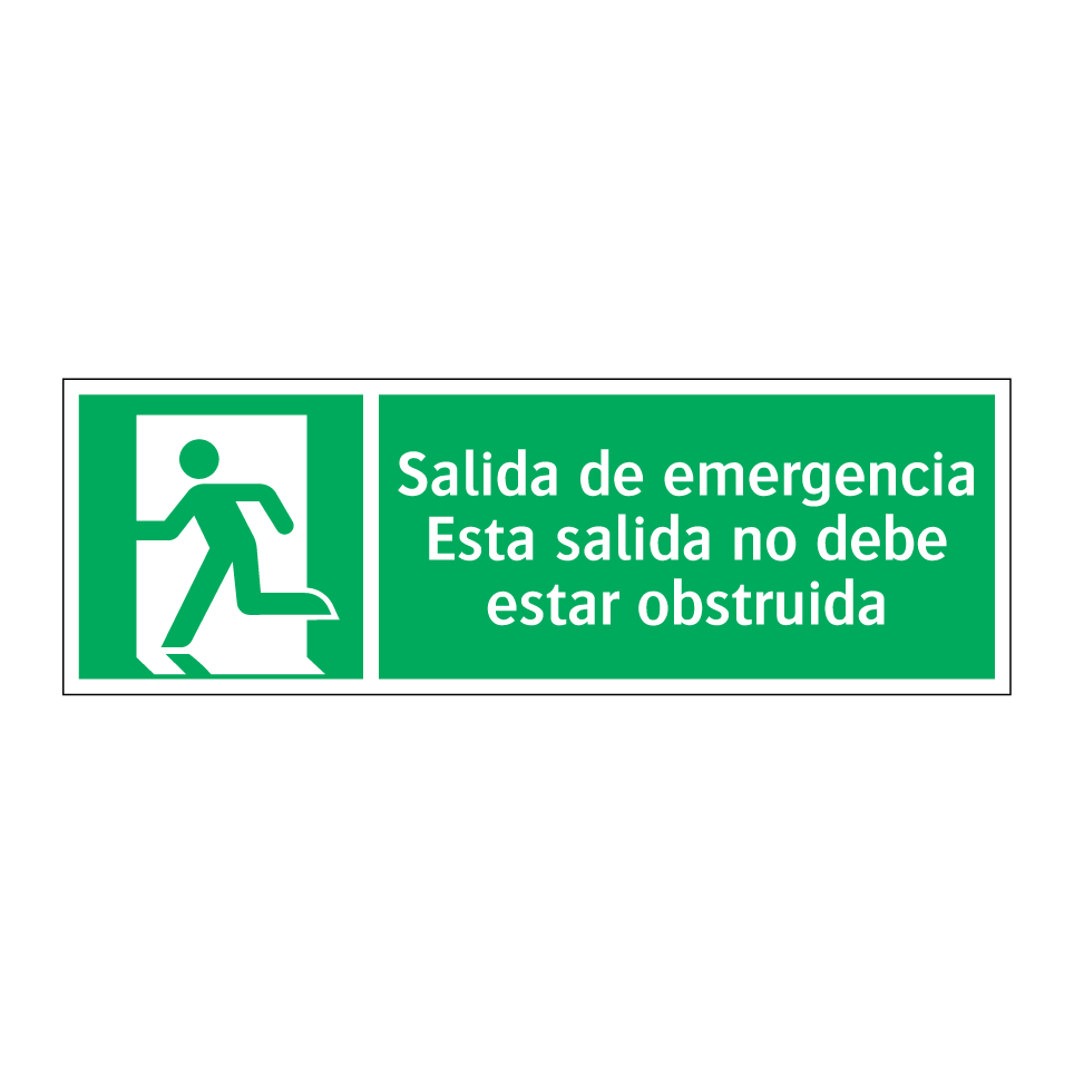 Salida de emergencia Esta salida no debe estar obstruida